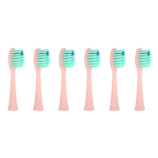 NELL&WELL 6 Pieces Replacement Toothbrush Heads for NW010/NW-006/NW-007 Sonic Electric Toothbrush (Pink)