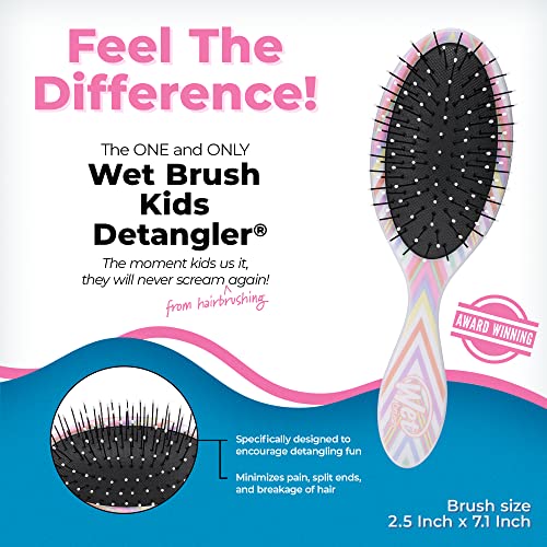 Wet Brush Kids Detangler Hair Brushes - Chevron - Midi Detangling Brush with Ultra-Soft IntelliFlex Bristles Glide Through Tangles with Ease - Pain-Free Comb for All Hair Types