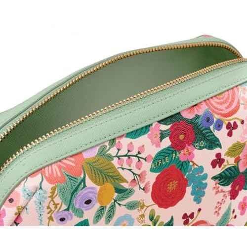 RIFLE PAPER CO. Garden Party Large Cosmetic Pouch for Storing Small Accessories, Includes Gold Zipper, Printed in Full Color with Stylized Pattern and Foil Stamped Logo