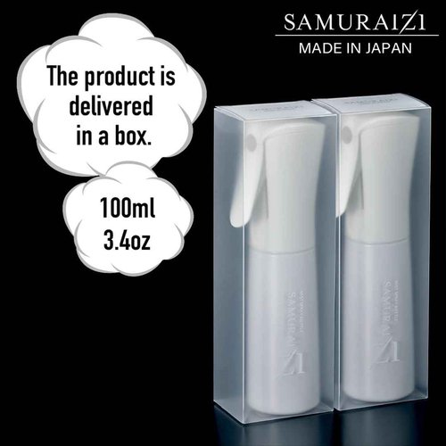 SAMURAI Z1 Mini Continuous Spray Bottle, 3.4 fl oz (100 ml) Portable, Locking Function, Continuous Mist, Ultra Fine Particles, Travel & More (matte translucent 1 piece)