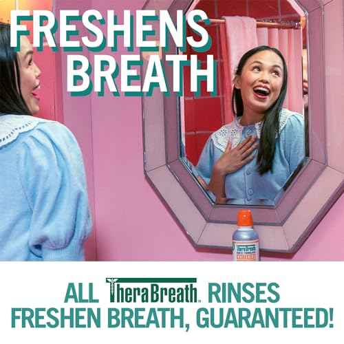 TheraBreath Plaque Control Pre-Brush Oral Rinse, Refreshing Mint Flavor, Antigingivitis and Antiplaque Rinse, Dentist Formulated, Alcohol Free, 16 Fl Oz