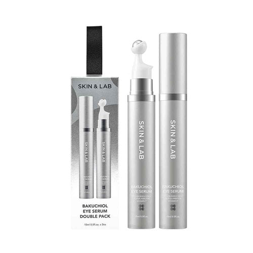 [SKIN&LAB] Bakuchiol Eye Serum with Caffeine, Roll-on Korean Under Eye Serum, Anti-Aging Wrinkle Care for Fine Lines, vegan, cruelty-free (1.0 Fl Oz (Pack of 2))