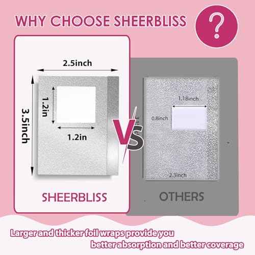 Foil Nail Wraps SHEERBLISS Nail Foils Soak Off 100PCS Nail Foil Wraps For Soak Off Gel Polish Remover,with 1pcs Cuticle Pusher for Removing Nail Polish at Home