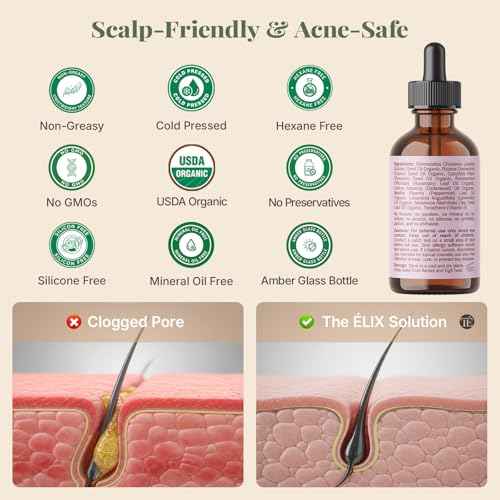 The ?LIX USDA Organic Rosemary Oil for Hair Growth | Thickening Formula with Castor & Pumpkin Seed | for Hair Loss & Thinning | Made in USA | 4oz