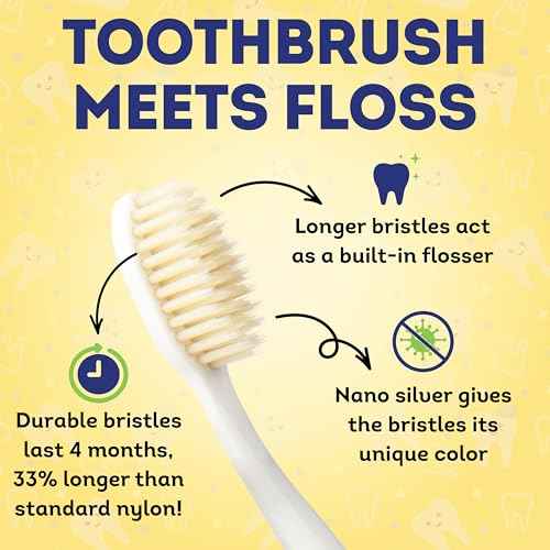 MOUTHWATCHERS Soft Childrens Flossing Manual Toothbrush, 1 Pink and 1 Blue Toothbrushes for Kids & Teens, Ultra Clean, by Dr. Plotka's