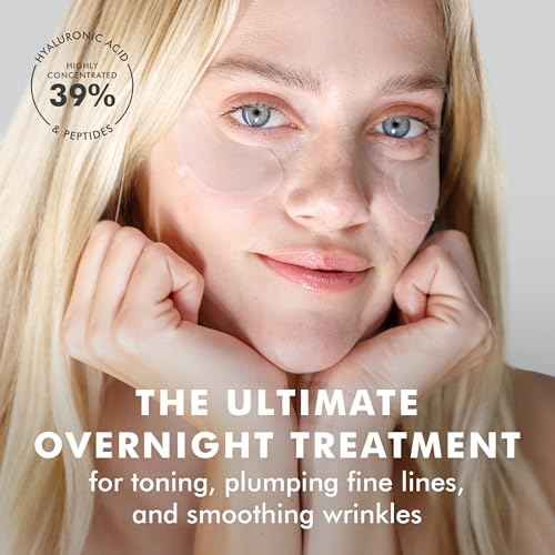 skyn ICELAND Dissolving Microneedle Under Eye Patches with 39% Hyaluronic Acid and Peptides, No Slip Overnight Eye Mask for Fine Lines, Wrinkles and Firming, Vegan, All Skin Types, 8 Pairs