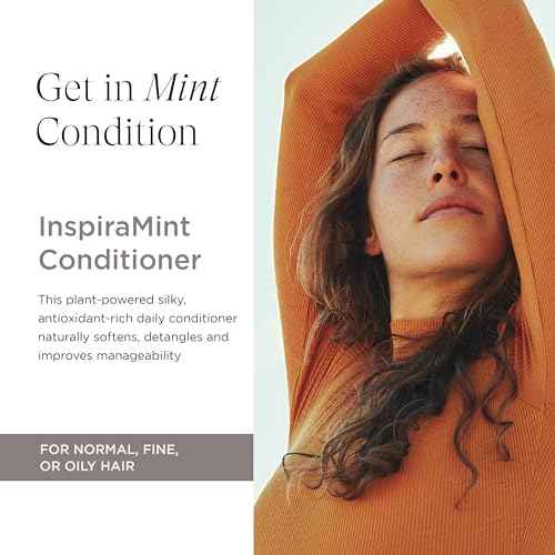 InspiraMint Conditioner, Invigorating Organic Conditioner for Fine and Oily Hair with Peppermint Oil, Hydrating, Refreshing, Vegan, 32 Fl Oz