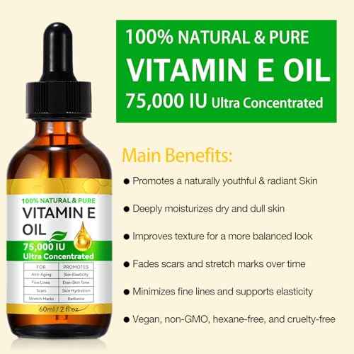 Vitamin E Oil, 75,000 IU Ultra Concentrated Pure Vitamin E Oil for Face