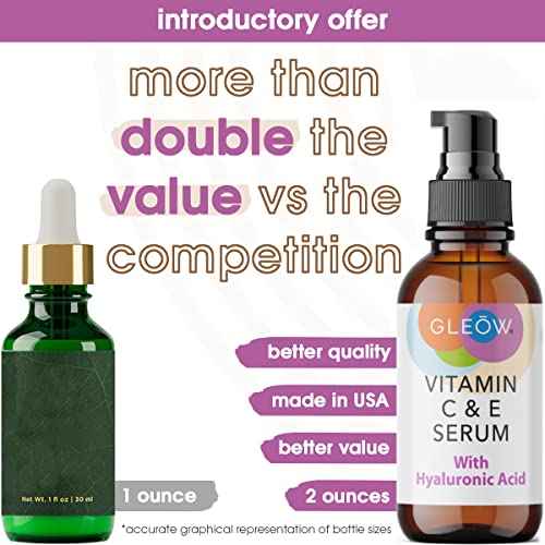 GLEOW Retinol Serum for Face, Vitamin C with Hyaluronic Acid Face Serum for Women and Men, Glow Total Package Skin Care Set, Targets Appearance of Uneven Skin Tone and Dryness 3x2 oz