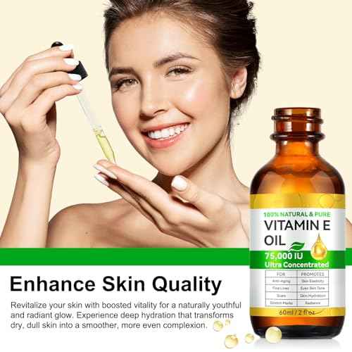 Vitamin E Oil, 75,000 IU Ultra Concentrated Pure Vitamin E Oil for Face