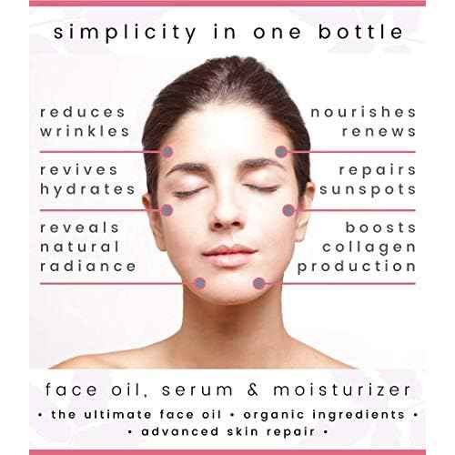 SOCO Botanicals Face Oil Serum - Anti Aging Organic Elixir for Face and Eyes with Sea Buckthorn, Argan, Rosehip & CoQ10, Neroli & Immortelle Essential Oil Blend
