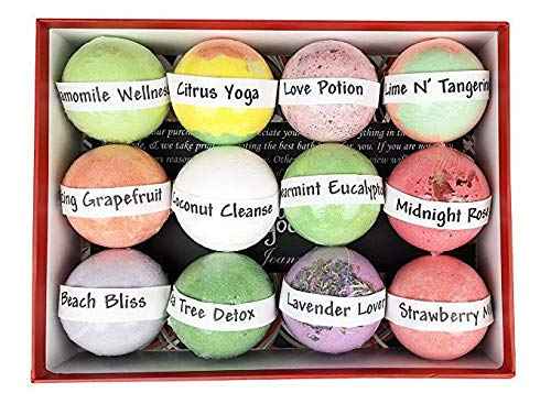 Bath Bombs for Women Gift Set. 12 Fizzy Handmade Shea Butter Essential Oil Bath Bombs for Mom & Wife. Gift for Women & Men.