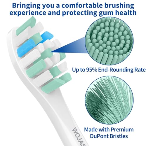 Replacement Brush Heads Compatible with Philips SoniCare Electric Toothbrushes, Dupont Bristles for Effective Cleaning, Snap-on System, 8 Pack, White
