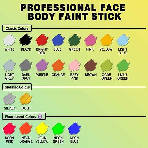 CCbeauty Black Face Paint Stick, Face Painting Kit, Full Coverage SFX Makeup Foundation, Professional Non-Toxic Body Paint for Halloween Costume Cosplay Party, Skeleton, Clown, Catrina Makeup