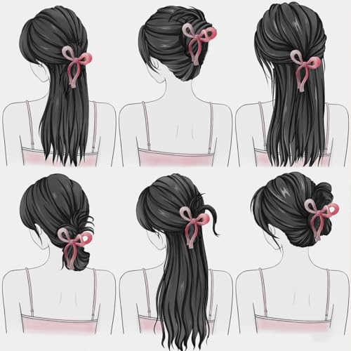 4 Pcs Bow Hair Clips Elegant Hair Claw Butterfly Hair Accessories for Girls Nonslip Butterfly Clips Hair Styling Accessories for Women
