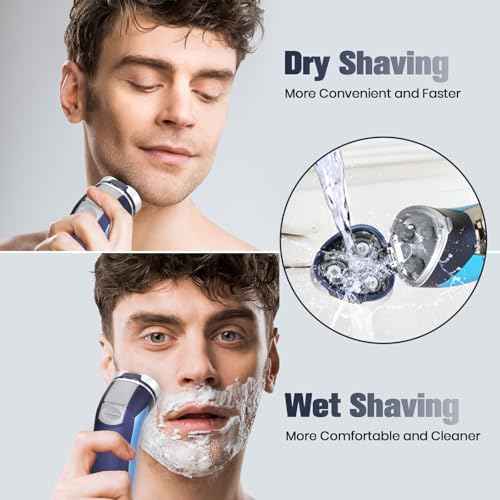 Electric Razor for Men,Men¡¯s Electric Shavers Rotary,LED Display 100% Waterproof Cordless Razor
