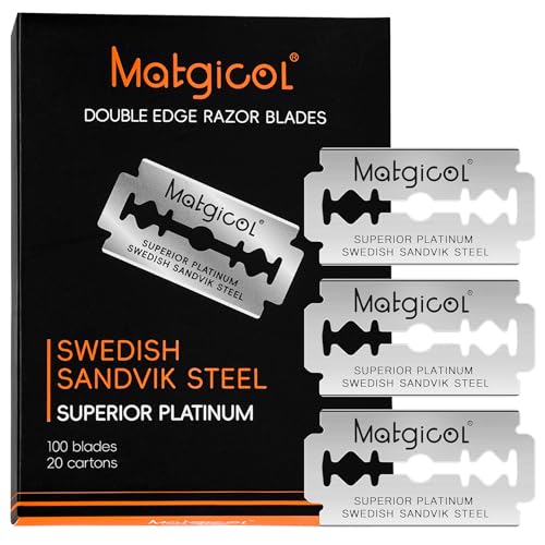 Double Edge Safety Razor Blades - 100 Count Premium Platinum Swedish Steel Blades for Men & Women¡¯s Razors with a Smooth Precise and Clean Shave