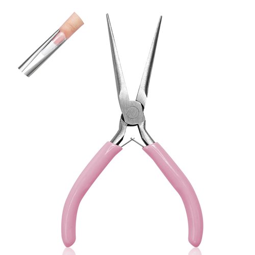 Acrylic UV Gel Tips Sculpture Tweezers Clip Nail Pincher Nipper Nail Form Kit Set, Stainless Steel Nail Shaping Tweezers C Curve Nail Art Tools for Manicure, Pedicure(HJ-NAT246)