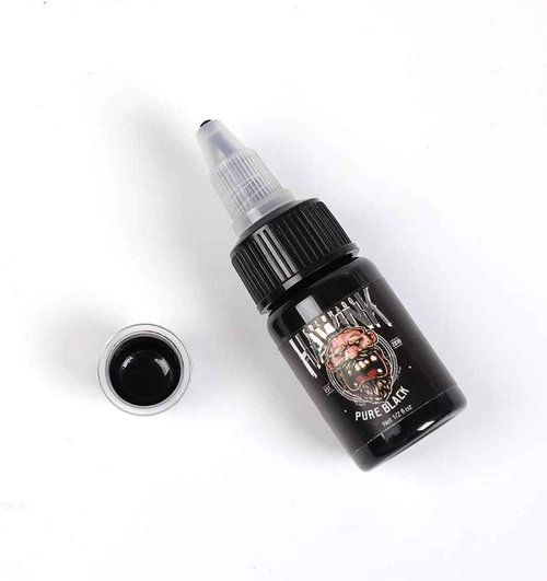 Hawink Tattoo Ink, 1/2oz (15ml) Tattoo Supply Ink USA Vegan Pigment linnig Pure Black TI203-15-001