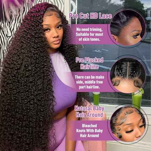 VIPbeauty 13x6 Water Wave Lace Front Wigs Human Hair 180% Density Deep Wave 13x6 HD Lace Front Wigs Human Hair Pre Plucked 14A Brazilian Virgin Curly Wigs for Women 22 Inch