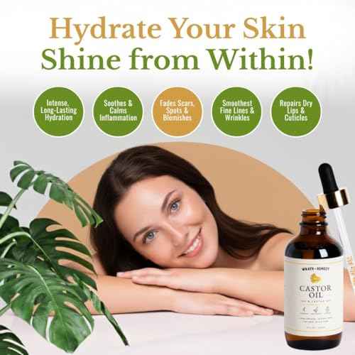 Castor Oil Organic Hexane Free ? USDA Certified, 100% Pure Cold Pressed Organic Castor Oil for Hair Growth & Strength, Fuller Lashes & Eyebrows, Hydrated & Rejuvenated Skin (Finest Glass Bottle, 4OZ)