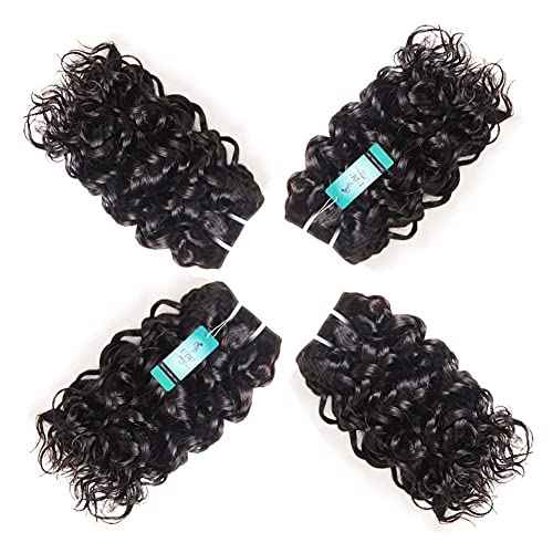UDU Malaysian 50g 1B# Human Hair Extensions Remy Hair Bundles Short Curly Hair (8 inch without closure)