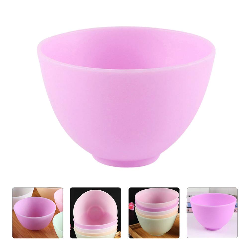 Healifty 3Pcs Diy Face Mixing Bowl Facial Mud Bowl Silicone Facemask Bowl Cosmetic Beauty Tool for Home Salon Spa Face Skin Applicator Bowl (Purple)