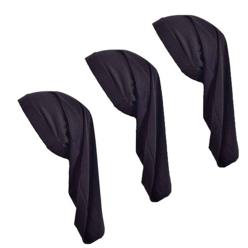 Unisex Spandex Braids & Dreadlocks Cap 3 Packed,Jumbo Satin Night Sleep Bonnet Hair Covers for Men Women (A1-Black-3 Packed)