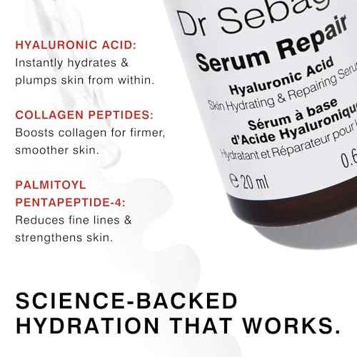 Dr Sebagh Serum Repair (0.68 fl oz) - Award-Winning Hyaluronic Acid Facial Hydrator - Anti Aging & Wrinkle - Skin Moisturizing & Repairing Formula - Collagen Boosting Youthful Glow For Women & Men