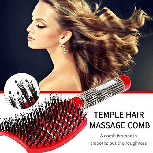 Magical Ultra Detangling Brush for Wet or Dry Hair, Detangler Brush, Fast Drying Styling Massage Hairbrush for Men, Women and Kids (New Gold+Purple)