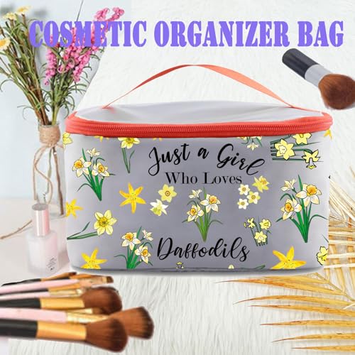 JYTAPP Daffodil Makeup Bag Daffodil Flowers Lover Gift Who Loves Daffodils Cosmetic Bag Spring Easter Garden Gift (cosmetic organizer bag)