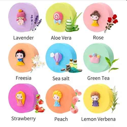 Princess Bath Bombs Luxury Fizzy Organic Natural Bath Bomb Gift Set Bubbling, 1 Count (Pack of 9), Variety