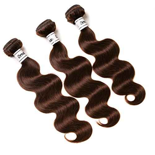 Body Wave Light Brown Bundles Human Hair Brazilian Body Wave Hair Extensions Sew In 9A Grade Virgin 100% Unprocessed Remy Human Hair Weave Extensions (Body 4#, 16 18 20inch)