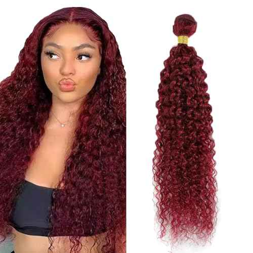 34 Inch Vinmdonm Burgundy Bundles Human Hair 99J Kinky Curly 1 Bundle Unprocessed Brazilian Virgin Hair Color Red Bundles