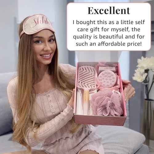 Lily England Self-Care Beauty Gift Set for Women - 7-Piece Luxury Spa Gifts for Moms, Sisters & Girls - Relaxing Womens Present Idea