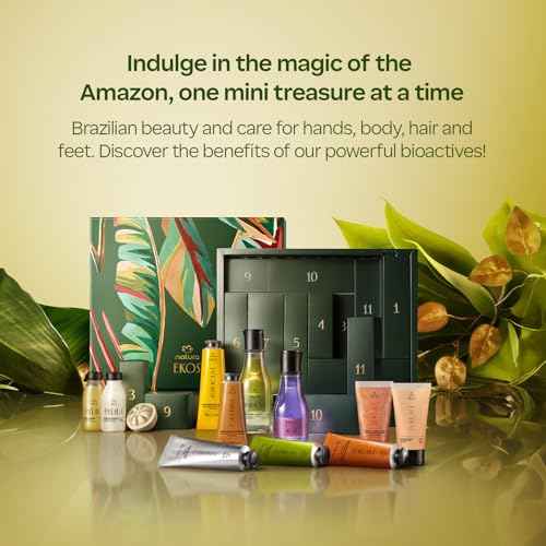 natura - Brazilian Beauty Advent Calendar ? 12-Piece Holiday Gift Set with Body Care, Hand Creams, Shower Gels & Hair Care Minis ? Vegan & Sustainable Beauty from the Amazon ($104 value)