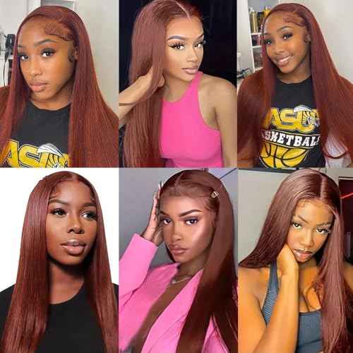 Reddish Brown Human Hair Bundles Auburn Straight Bundle Dark Brown Bundles 18 20 22 Inch Color 33 Brazilian Virgin Remy Hair Extensions Soft And Healthy Bundle Double Weft