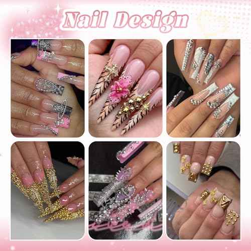 Silver and Gold Nail Charms and Gems, 1.5-5mm Half Round Flatback Nail Pearls Ball Beads for Nails with Pickup Pencil and Tweezers, Pearl Nail Charm Rhinestones for Crafting Face Hair Manicure DIY