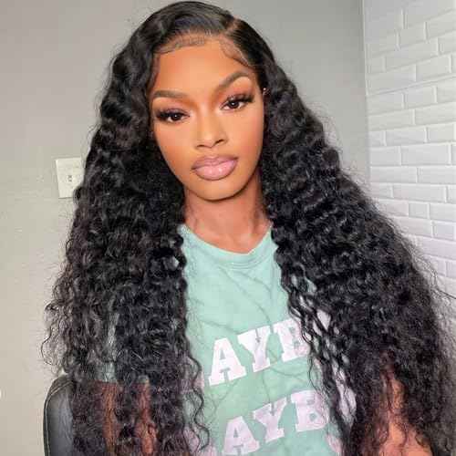 Wet and Wavy Bundles Human Hair with Closure 20 22 24+20inch Water Wave 3 Bundles and Lace Closure 10A Brazilian Curly Sew in Quick Weave Human Hair Extensions Free Part Natural Color