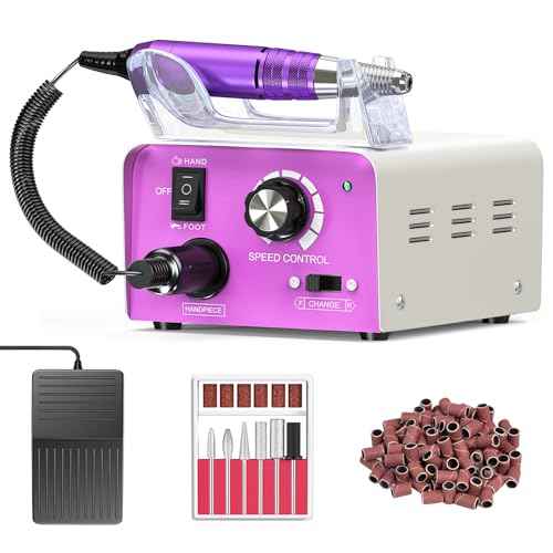 Subay Electric Nail File - 35,000RPM Professional Efile Machine for Acrylic Gel Polish Removal, Nail Drills Manicure Pedicure Kit with 100 Sanding Bands