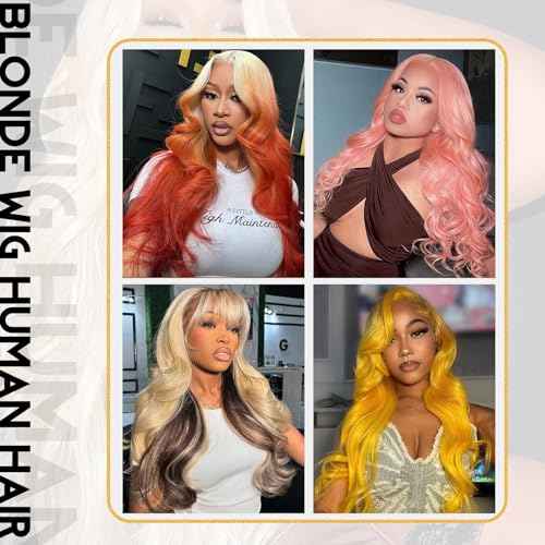 30 Inch 613 13x6 Lace Front Wig Human Hair 200 Density Blonde Body Wave HD Lace Front Wigs Human Hair Pre Plucked Blonde Wig Human Hair 613 Lace Frontal Wigs