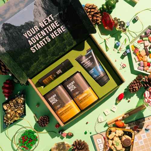 Every Man Jack Men¡¯s Amber + Sandalwood Bath and Body Gift Set - Clean Ingredients & Sandalwood, Amber, and Vetiver scent - Round Out His Routine with Body Wash, 2-in-1 Shampoo, Deodorant & Face Wash