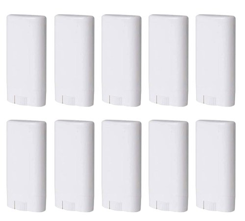 Minsily 20 PCS 15ml White Empty Plastic Oval Deodorant Container Oval Lip Balm Tubes Lipstick Tube 0.5 Oz Deodorant Containers Oval Twist-Up Tubes BPA-Free for DIY Homemade Crayon Chapstick Holder