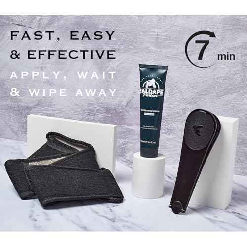 BALDAPE PARLOUR Body & Back Hair Removal Kit with Men's Depilatory Cream, Extendable Applicator & Loofah for Smooth, Hair-Free Results