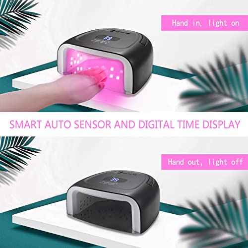Rechargeable UV Light for Nails, 60w Cordless UV Led Nail Lamp with 42 Red-Light Beads, Automatic Sensor & Portable Nail Dryer, Professional Gel Nail Lights Nail Art Manicure Tools for Gel Polish