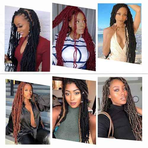 8 Packs Soft Locs Crochet Hair Pre Looped 20 Inch Faux Locs Crochet Braids Goddess Locs Dreadlocs Synthetic Hair For Black Women (2#, 20 Inch (Pack of 8))