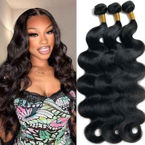 Body Wave Bundles Human Hair 16 16 16 Inch 3 Bundles Human Hair 10A Grade Unprocessed Brazilian Virgin Hair Body Wave 3 Bundles Human Hair Extensions Natural Color