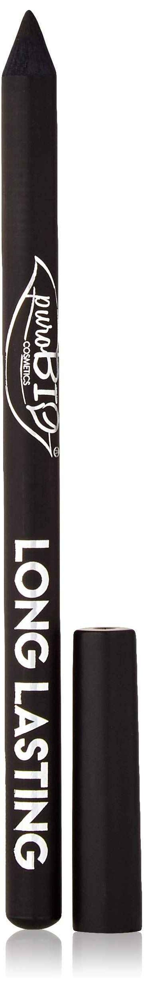 PuroBIO Certified ORGANIC High-pigmented and Long-Lasting Extra Black Eyeliner. Made with Coconut, Jojoba, Avocado, Baobab Oil, Vitamin E. ORGANIC.VEGAN. CRUELTY-FREE.NICKEL TESTED, MADE IN ITALY
