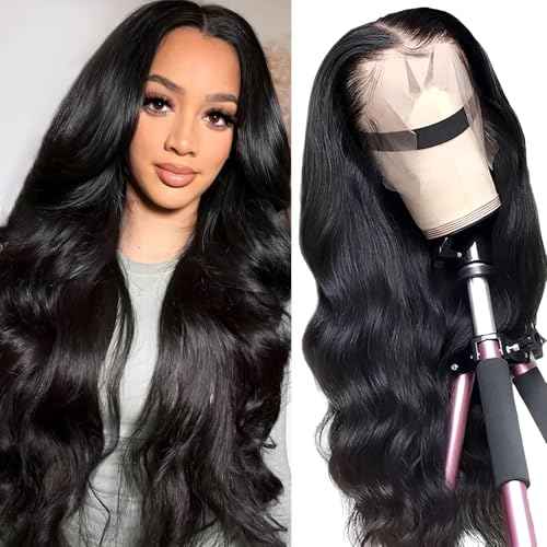 13x6 Lace Front Wigs Human Hair Pre Plucked 250 Density wear and go glueless wigs human hair Body Wave HD Lace Frontal Human Hair Wigs for Black Women 28 Inch