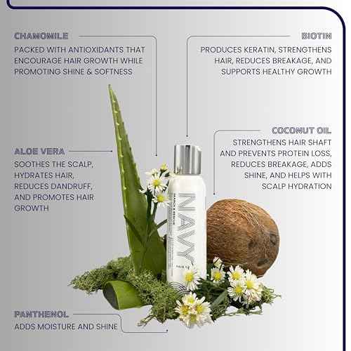 NAVY Hair Care Search & Rescue Fortifying Treatment Serum | Biotin-Enriched Botanical Blend with Chamomile Extract, Coconut & Rosehip Oil | Strengthens, Nourishes & Promotes Hair Growth | 4 oz